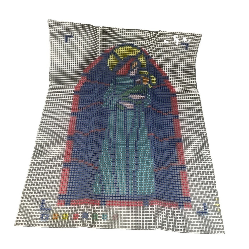 Latch Hook Canvas‎ Only Mother And Child Mary & Baby Jesus Stained Glass 21x27